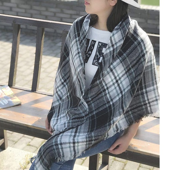 LAST 1! Oversized Plaid Tartan Blanket Scarf Wrap - Picture 7 of 7